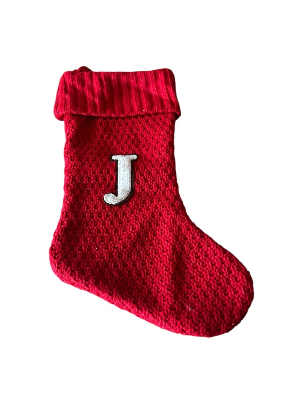 Wondershop Monogram Stocking Red Knit J Letter